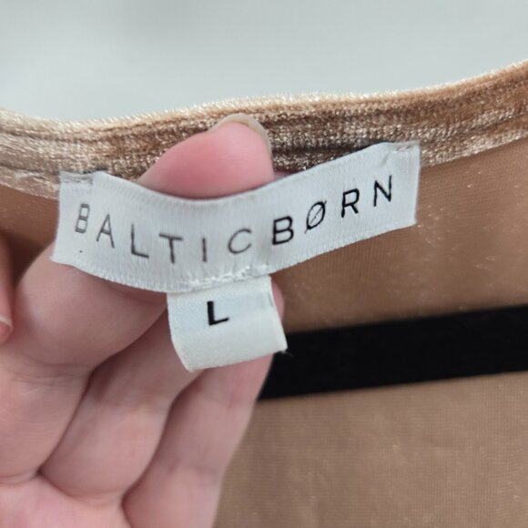 Baltic Born Light Brown Katelyn Taupe Velvet V-Neck Maxi Wrap Dress Large - Picture 9 of 11